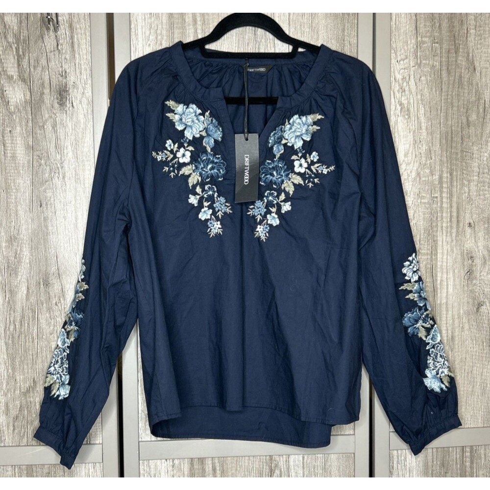 Driftwood Top Bohemian Embroidered Blouse